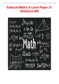 Edexcel Maths A Level Paper 31 Statistics MS