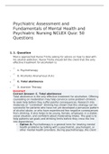 Psychiatric Assessment and Fundamentals of Mental Health and Psychiatric Nursing NCLEX Quiz: 50 Questions