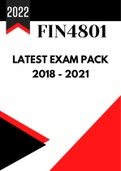 FIN4801 new Exam Pack (NEW) for exam year 2022