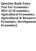 Question Bank Entry Test For Economics 2021-22 &lpar;Economics&comma; Agricultural Economics&comma; Agricultural & Resource Economics&comma; Development Economics&rpar;