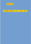 HRM2601 SUMMARISED notes 2021 2022 