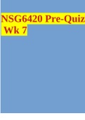 NSG6420 Pre-Quiz Wk 7