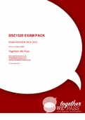 DSC1520 EXAM PACK EXAM REVISION PACK 2015 Written by Class of 2015 Together We Pass