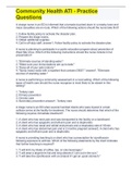 Community Health ATI - Practice Questions and Answers