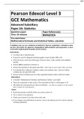 Pearson Edexcel Level 3 GCE Mathematics Advanced Subsidiary Paper 2A: Statistics