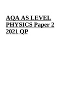 AQA AS LEVEL PHYSICS Paper 2 2021 & Paper 2 2021 Mark Scheme.
