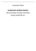 Academisch juridisch denken - Alle hoorcolleges 2021/2022 - Tilburg Universiteit