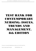 TEST BANK FOR CONTEMPORARY NURSING 8YH EDITION BY CHERRY ALL CHAPTERS