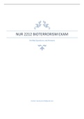 NUR 2212 BIOTERRORISM EXAM Verified Questions and Answers 