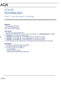 AQA    A-level PSYCHOLOGY Paper 3	Issues and options in psychology 