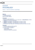 AQA    A-level PSYCHOLOGY Paper 3&Tab;Issues and options in psychology 