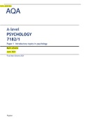 AQA A-level PSYCHOLOGY 7182/1 Paper 1 Introductory topics in psychology MARKING SCHEME