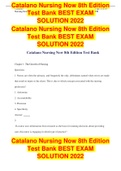 Catalano Nursing Now 8th Edition Test Bank BEST EXAM SOLUTION 2022