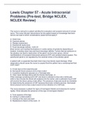 Lewis Chapter 57 - Acute Intracranial Problems &lpar;Pre-test&comma; Bridge NCLEX&comma; NCLEX Review&rpar;