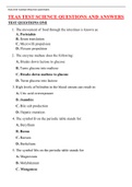 TEAS TEST SCIENCE QUESTIONS AND ANSWERS