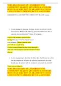 NURS 406 ASSESSMENT LEADERSHIP AND COMMUNITY HEALTH  QUESTIONS & ANSWERS BEST EXAM SOLUTION GUARANTEED SUCCESS LATEST UPDATE 2021&sol;2022 RATED A&plus;VICTORIA
