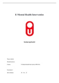 E-mental Health Interventies PM1012 Eindopdracht | Casusuitwerking