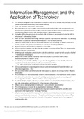 Information Management and the Application of Technology