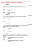 Nursing 1172 Nutrition Rasmussen Exam 3 qUESTIONS and ANSWERS