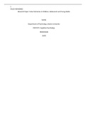 Liberty University PSYC 575 Research Paper for cognitive psychology