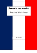 French -Re verbs Practice worksheet - French 3rd Group worksheet