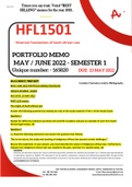 HFL1501 PORTFOLIO MEMO - MAY / JUNE 2022 - SEMESTER 1 - UNISA