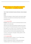 NR 602 Adolescent Idiopathic Scoliosis: Presentation | Complete Solution