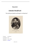 Hausarbeit zur mündlichen Präsentationsprüfung (Realschulabschluss) - Antonio Stradivari - „Was heißt gute Qualität am Beispiel von Stradivari?“