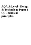 AQA A-Level - Design & Technology Paper 1 QP Technical principles.