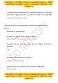 HESI MED SURG MED SURG 55 QUESTIONS RN V1 &lpar;MOST ANSWERS&rpar; &lpar;NEWEST&comma; 2022&rpar; &lpar;ANSWERS VERIFIED 100&percnt; CORRECT&rpar;