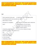 HESI FUNDAMENTAL PRACTICE TEST EXAM QUESTIONS AND ANSWERS BEST GRADED A&plus; LATEST UPDATE 2022 GUARANTEED SUCCESS