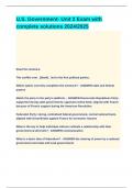 U&period;S&period; Government- Unit 2 Exam with complete solutions 2024&lowbar;2025