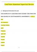 Lead Paint Abatement Supervisor QUESTIONS AND ANSWERS &lpar;2024&sol;2025&rpar; &lpar;VERIFIED ANSWERS&rpar;