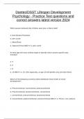 Dantes&sol;DSST Lifespan Development Psychology - Practice Test questions and correct answers latest version 2024
