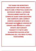 TEST BANK FOR NEINSTEIN&rsquo;S ADOLESCENT AND YOUNG ADULT HEALTH CARE A PRACTICAL GUIDE 6TH EDITION BY DEBRA K&period; KATZMAN 9781451190083 CHAPTER 1-80 COMPLETE GUIDE EXAM QUESTIONS AND COMPLETE 100&percnt; CORRECT VERIFIED ANSWERS WITH WELL EXPLAINED RATIONALES VERIFIED 