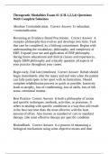 Therapeutic Modalities Exam &num;1 &lpar;CH&period;1&comma;2&comma;3&comma;4&rpar; Questions With Complete Solutions