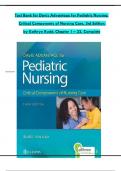 TEST BANK For Kathryn Rudd&comma; Davis Advantage for Pediatric Nursing&colon; Critical Components of Nursing Care 3rd  All 1-22 Chapters Covered &comma;Latest Edition ISBN&colon;9781719645706