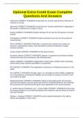 Optional Extra Credit Exam Complete Questions And Answers