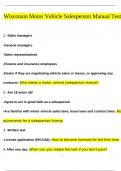 Wisconsin Motor Vehicle Salesperson Manual Test QUESTIONS AND ANSWERS &lpar;2024&sol;2025&rpar; &lpar;VERIFIED ANSWERS&rpar;