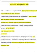 WI DMV Salesperson Info QUESTIONS AND ANSWERS &lpar;2024&sol;2025&rpar; &lpar;VERIFIED ANSWERS&rpar;