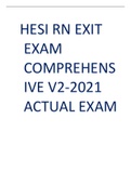 HESI RN EXIT EXAM COMPREHENSIVE V2 ACTUAL EXAM GRADED A&plus;