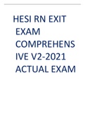 HESI RN EXIT EXAM COMPREHENSIVE V2 ACTUAL EXAM GRADED A+