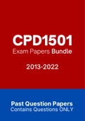 CPD1501 - Exam Questions PACK (2013-2022)