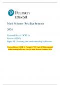 Pearson Edexcel GCSE In Persian &lpar;1PN0&rpar; Paper 1F Listening and  understanding in Persian Mark Scheme &lpar;Results&rpar; Summer 2024