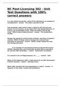 NC Post-Licensing 302 - Unit Test Questions with 100- correct answers&period;