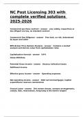 NC Post Licensing 303 with complete verified solutions 2025-2026&period;