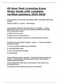 45 Hour Post Licensing Exam Study Guide with complete verified solutions 2025-2026&period;