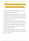 HUMA 1301 Final Exam Questions with 100&percnt; Correct Answers &vert; Graded A&plus;