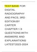 COMPLETE TEST BANK FOR Digital Radiography and PACS 4th Edition by Christi Carter MSRS RT&lpar;R&rpar; &lpar;Author&rpar;latest Update&period;