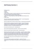 Self-Study Section 1 Questions and Answers 100&percnt; Solved